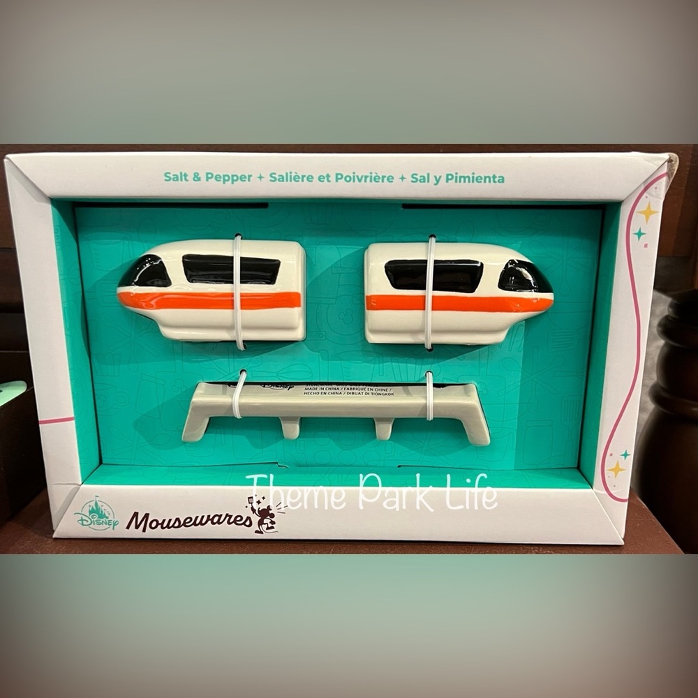 2025 Disney Parks Mousewares Monorail Red & Beam Salt & Pepper Shaker Set NEW